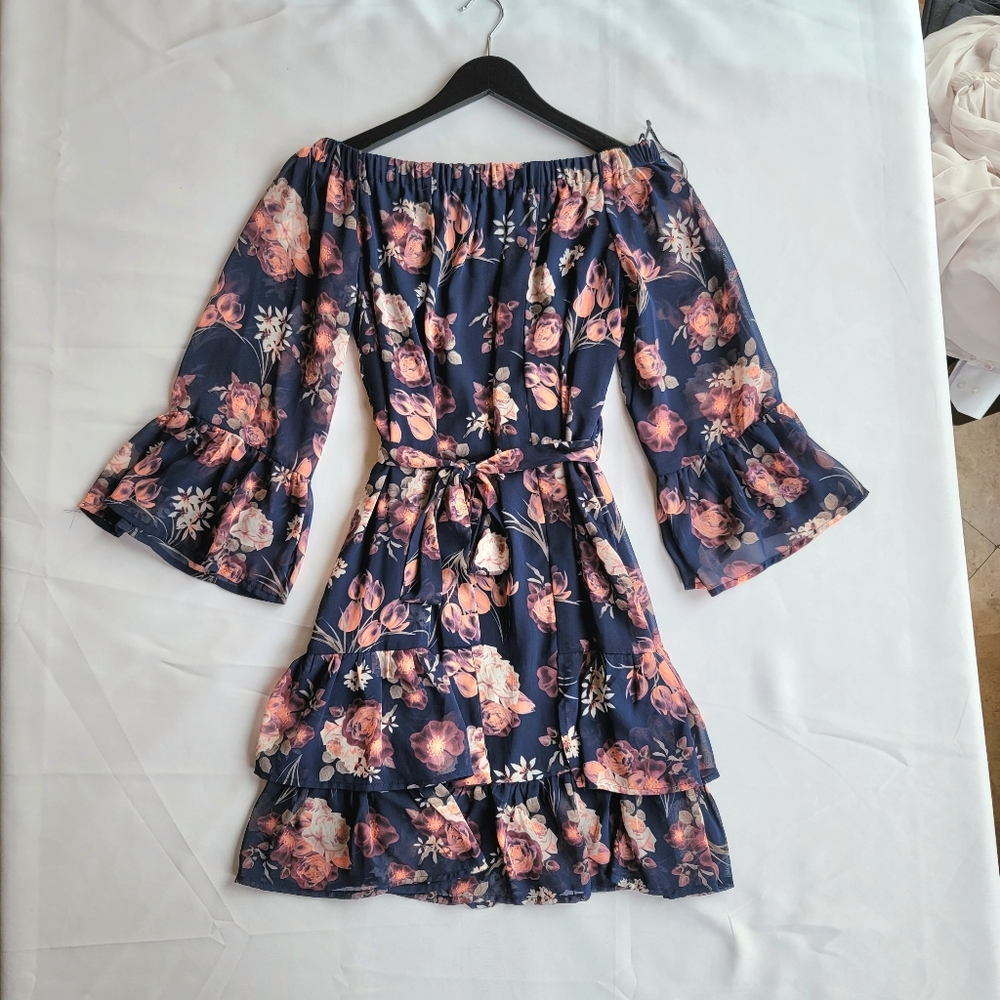 Collective Concepts Off Shoulder Floral Dress - size S